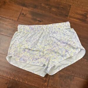 Forever 21 Women's Medium Shorts Purple Yellow Floral Athletic